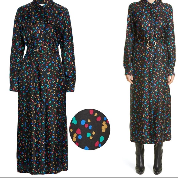 Lafayette 148 New York Dresses & Skirts - Lafayette 148 New York 100% Silk Black Doha Scattered Dot Print Wrap Dress